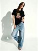 Women's Hip-hop Dog T-shirt, Retro Cartoon Puppy Short-sleeved Top, Casual Round Neck Summer Top_ecoleips.com
