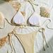 Women's Clothing Sexy Solid Color Mesh Shell Halter Bikini Ladies Bikini Beach Vacation Swimsuit_ecoleips.com
