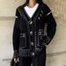 Elegant Jacquard Knit Cardigan For Women - Loose Fit V-Neck Open Front Sweater With Geometric Patterns, Soft & Warm Fall Fashion_ecoleips.com
