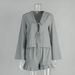 Women's Clothing Pure Cotton Bandage Cardigan Shorts Suit Loose Casual Shorts Suit_ecoleips.com