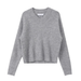 Gray Heart Collar Sweater Coat Women, Fluffy Lazy Style, Loose Fit, Autumn Winter Outerwear, Base Knit Top For Women_ecoleips.com
