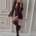 Women's Deep V Neck Floral Print Ruffled Long Sleeved Dress Spring New Arrival_ecoleips.com