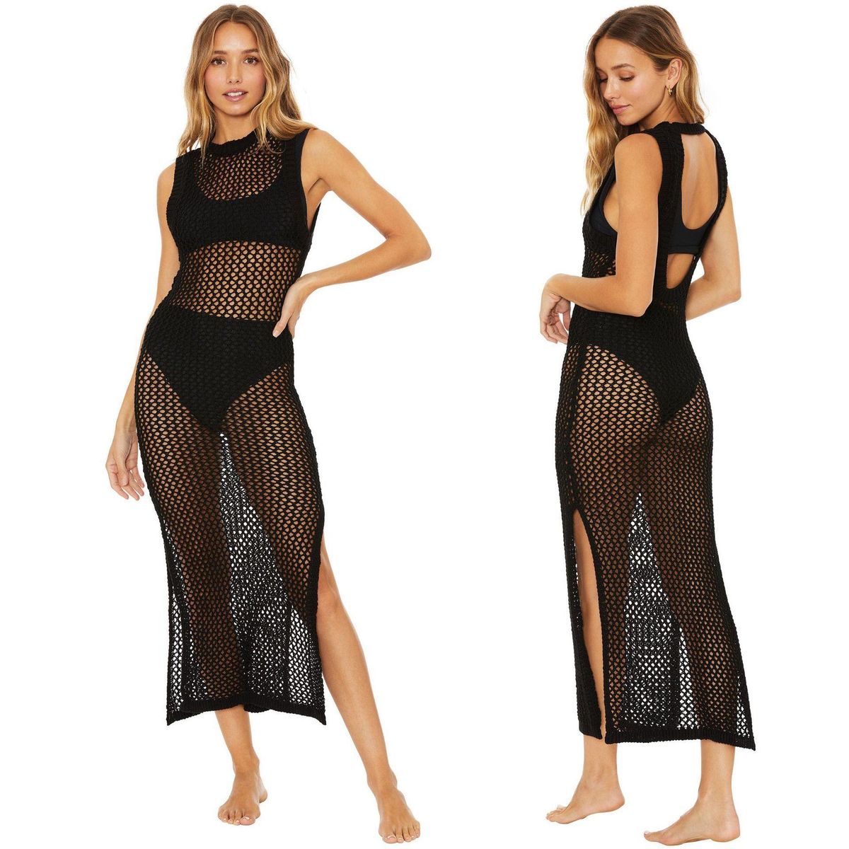 Women's Hollow-Out Knitted Beach Cover-Up - Bikini Blouse & Skirt Set For Summer Vacation, Boho Chic Style_ecoleips.com