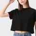Women's Half-body Exposed Navel Pure Cotton T-shirt Summer Comfortable Breathable Combed Cotton Short-sleeved Solid Color Small White T-shirt Women's_ecoleips.com