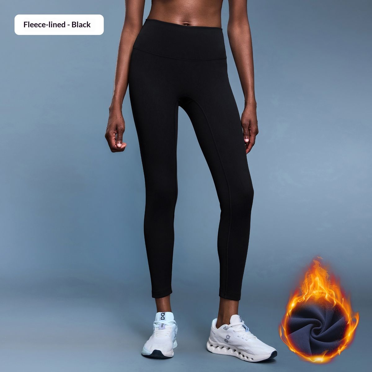 Women's Yoga Pants, High Waisted, Hip Lifting, Tight Fitting, Cropped, Fleece Lined, Warm, Sports Fitness Training Pants, Autumn/Winter D19108 3_ecoleips.com