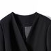 European Style Women's Blazer With Feather Trim - Structured Oversized Single-Button Jacket For Autumn/Winter (Black, Sizes S-2XL)_ecoleips.com