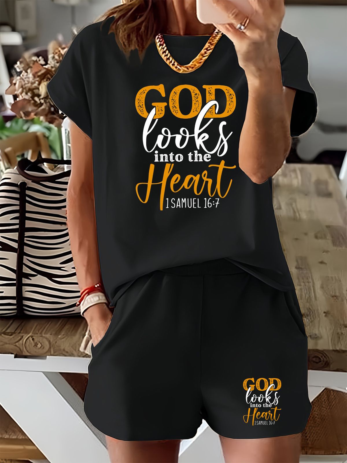Women’s 2 Piece Outfit Set – Oversized Graphic T-Shirt And Biker Shorts Matching Set, Casual Summer Lounge Tracksuit For Daily Wear-351_ecoleips.com