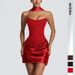 Women's Slim Fit Pleated Dress Sexy Strappy Short Skirt Elegant Hot Girl Style Clothing_ecoleips.com