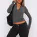 European And American Cross-border Women's Clothing 2024 New Model TK Y2K Slim-fit Fashion Ribbed Button_ecoleips.com