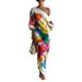 Women's Floral Print Maxi Dress With Ruffle Sleeves, Elegant Style Chiffon Midi Dress For Summer, Plus Size Boho Chic Dress_ecoleips.com