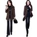 girl Hot-Selling Plaid Wool Coat For Women, Mid-Length, Winter New Fashionable Fleece-Lined Thickened Woolen Overcoat_ecoleips.com