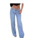 Women's Clothing High-Waisted Wide-Leg Jeans – Relaxed Streetwear Denim With Patchwork Detailing (Light Blue, S-2XL)_ecoleips.com