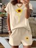 Women’s 2 Piece Outfit Set – Oversized Graphic T-Shirt And Biker Shorts Matching Set, Casual Summer Lounge Tracksuit For Daily Wear-356_ecoleips.com