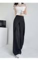 K High End Two-piece Suit With Wide Legs, Women's High Waist Design, Temperament, Straight Leg Casual Suit, Floor Pants_ecoleips.com