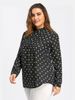 Hot Selling Ruffled V Neck Long Sleeve Polka Dot Plus Size Ruffled Top Shirt Fashionable Women's Clothing_ecoleips.com