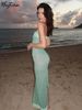 Hugcitar Shine Sequined Strapless Solid Zipper Sexy Elegant Maxi Prom Dress 2025 Summer Women Clothes Evening Party Birthday_ecoleips.com
