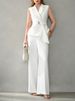 Women’s Clothing spring and autumn new women's clothing French fashion temperament top vest sleeveless V neck waist suit jacket_ecoleips.com