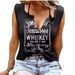 Aria Basics Aria Basics Popular European And American Cross-border Foreign Trade Women's Clothing, Fun Letter Print V-neck Sleeveless_ecoleips.com