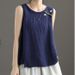 Summer Retro Cotton And Linen Vest For Women With Artistic Embroidery. Outerwear And Innerwear With A Strappy Top. Women_ecoleips.com