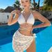 Women's Bikini Set With Lace-Up Star Design Sheer Mesh Skirt - Sexy Swimwear For Beach & Pool_ecoleips.com