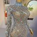 Elegant Mesh Long Dress With Sparkling Rhinestones - Sexy Sheer Party Gown For Fashion Shows & Evening Events_ecoleips.com