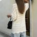 Spring/Summer Women's Elegant Collar Versatile Fashion Casual Top Drop Shoulder Hollow out Color plus Size Knit Short Sleeve Sweater_ecoleips.com