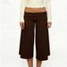 Women's Casual Fashion Fold Up Waist Cropped Wide Leg Pants Spring Summer New Arrival Style_ecoleips.com