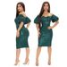 9250 Fashionable New Hip Wrap Dress Off Shoulder Sequins Sexy and Sweet Party Host Dresses for Women_ecoleips.com
