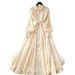 Women's European American Style Long Sleeve Fitted Waist Tie A-Line Maxi Dress Heavy Embroidery Beaded Lace New_ecoleips.com