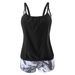 Verve 2024 New Plus Size Women's Quick-Dry Shorts And Tank Top Conservative Two-Piece Bikini Swimsuit_ecoleips.com