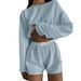 Cross-border Spring/Summer New European American Women's Outfits Fashionable Simple Slim Fit Loose Pullover Top_ecoleips.com