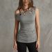Women's Sleeveless Asymmetrical Hollow out T-Shirt off Shoulder Pleated Solid Color Top_ecoleips.com