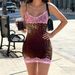 European And American Style Hot Girl Personality Snake Pattern Lace Color-Block Splicing Strap Pure Desire Sexy V-Neck_ecoleips.com