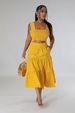 YZ1364 Women's Fashion Wrap Chest Patchwork Dress Two-Piece Set With Pockets_ecoleips.com