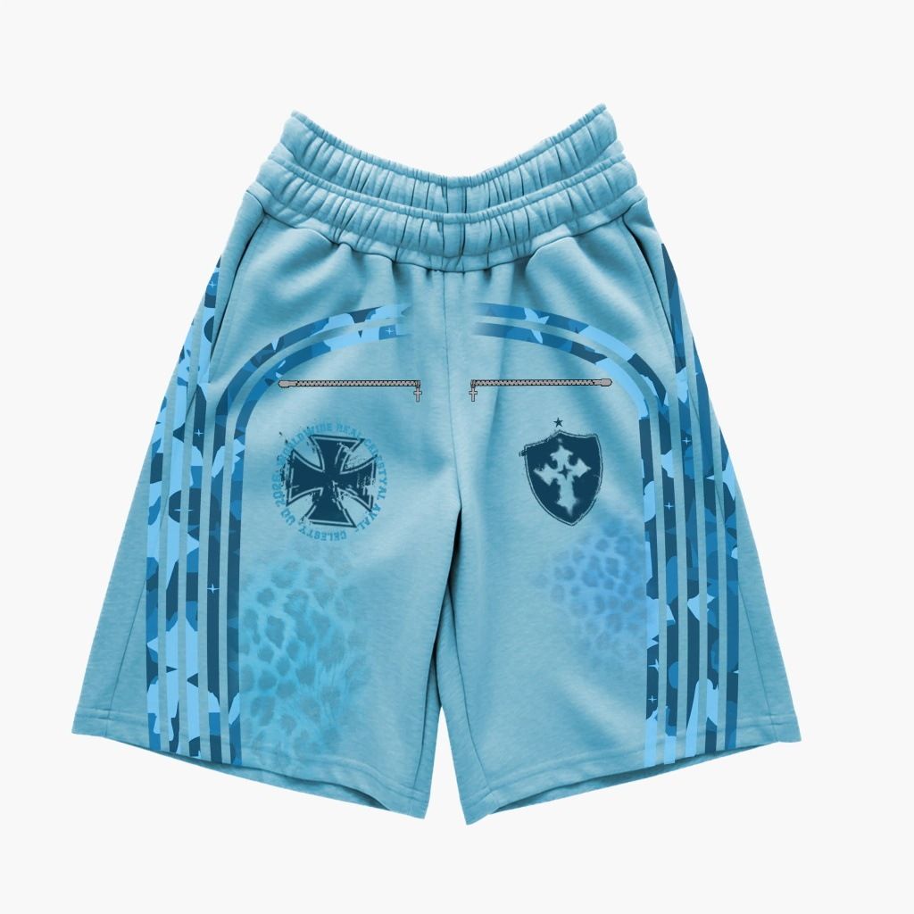 Unisex American Style Trendy Loose Fitting Casual Shorts Dark Themed Unique Printed Design Women's Clothing Bottoms_ecoleips.com