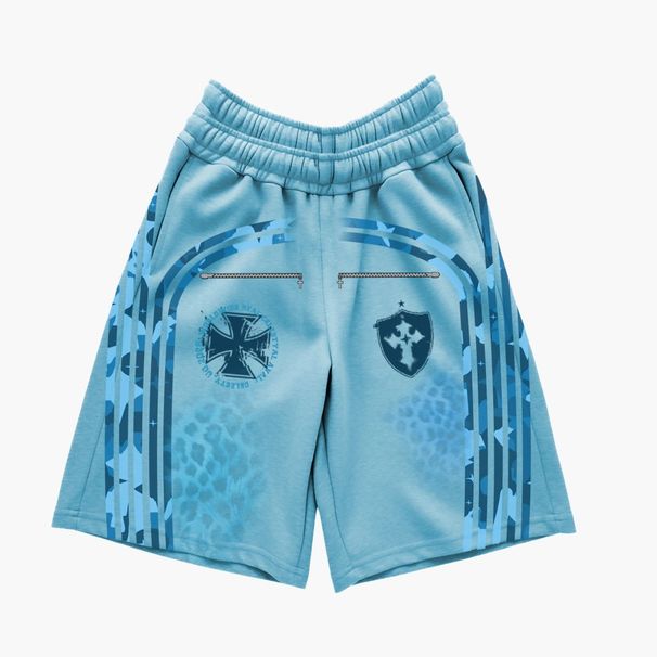 Unisex American Style Trendy Loose Fitting Casual Shorts Dark Themed Unique Printed Design Women's Clothing Bottoms_ecoleips.com