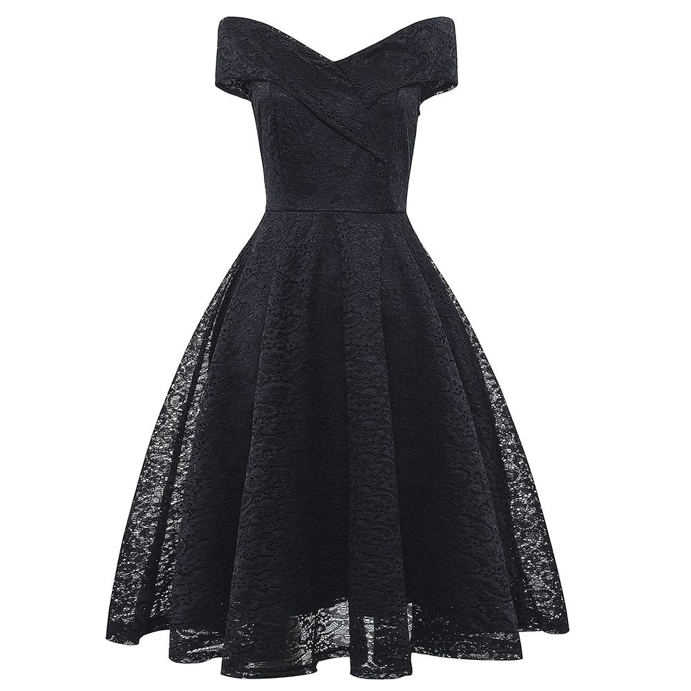 women's clothing front and back deep V-neck lace sexy dress_ecoleips.com