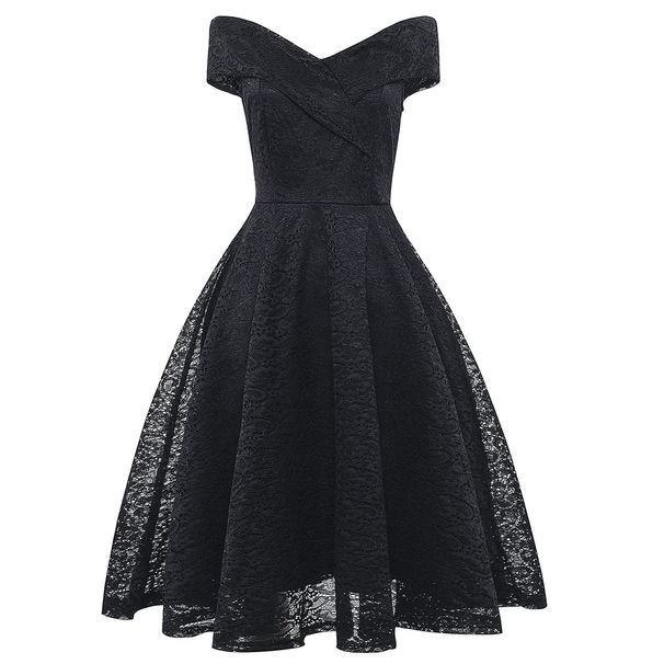 women's clothing front and back deep V-neck lace sexy dress_ecoleips.com