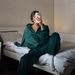 New Casual Women's Suit Solid Color Long-sleeved Zipper Cardigan Jacket Sweatpants Two-piece Set_ecoleips.com