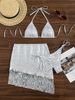 Verve Three-Piece Swimsuit With Fringe, Sexy Tight-Fitting Tie Swimwear For Women, Ins Style Hip-Wrapped Bikini Set_ecoleips.com