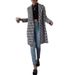 Women's Clothing Coat Houndstooth Pattern Printed Coat Casual Double Breasted Coat_ecoleips.com