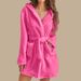 Aria Basics 2024 Cross-Border European American Foreign Trade Autumn And Winter Warm Bathrobe With Hood, Home Wear, Plush_ecoleips.com