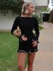 Tossy Fashion Women's Knit Mini Dress Ruffled Autumn High Waist Elegant Slim Party Dress Patchwork Knitwear Sweater Female Dress_ecoleips.com