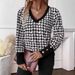 Women's Floral Print V-Neck Long Sleeve T-Shirt Blouse - Elegant Spring Casual Top For Work & Daily Wear_ecoleips.com