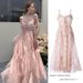 Elegant Floral Print Fairy Skirt Dress French Style Asymmetrical Waist Cinched Summer Dress City Walk Guest Greeting A-Line S..._ecoleips.com