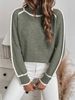 Women's Knit Sweater Long Sleeve High Neck Pullover Solid Color Loose Casual Versatile Tops_ecoleips.com
