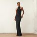 European And American Hot-Selling New Women's Round Neck Sleeveless Slim Fit Patchwork Long Fashion Hollow_ecoleips.com