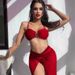 Women's Clothing Split Solid Color Bikini U Shaped Decorative Swimming Tide Swimsuit_ecoleips.com
