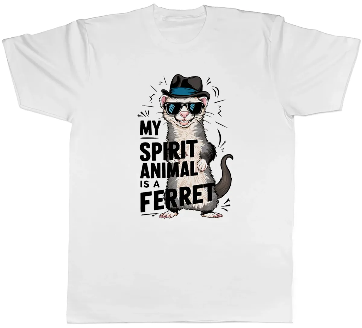 Women's T-Shirts My Spirit Animal Is A Ferret Mens T-Shirt Funny Tee Gift_ecoleips.com