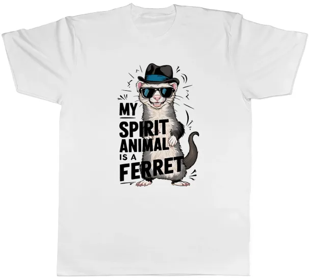 Women's T-Shirts My Spirit Animal Is A Ferret Mens T-Shirt Funny Tee Gift_ecoleips.com
